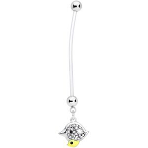 body candy nwt baby duck maternity mama bird 14G silver belly ring party summer‎